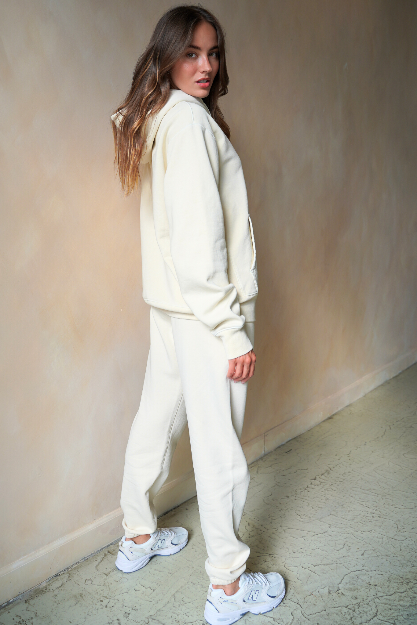 Solid Off White Sweatpants