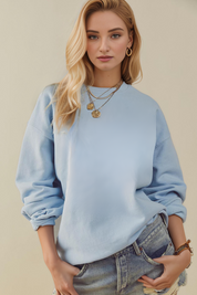 Solid Blue Crewneck