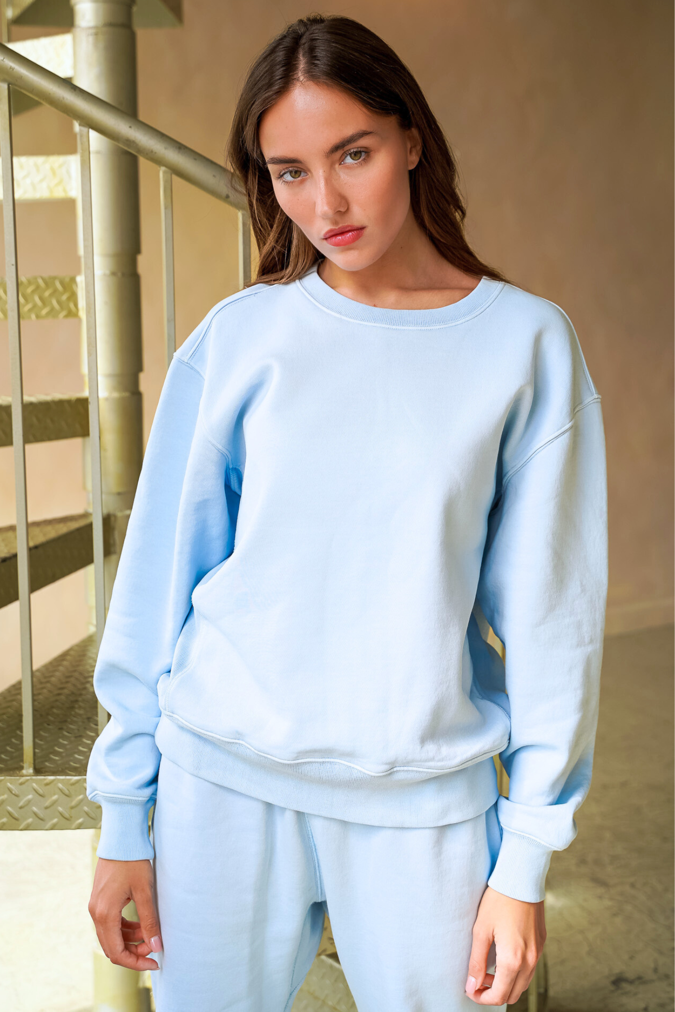 Solid Blue Crewneck