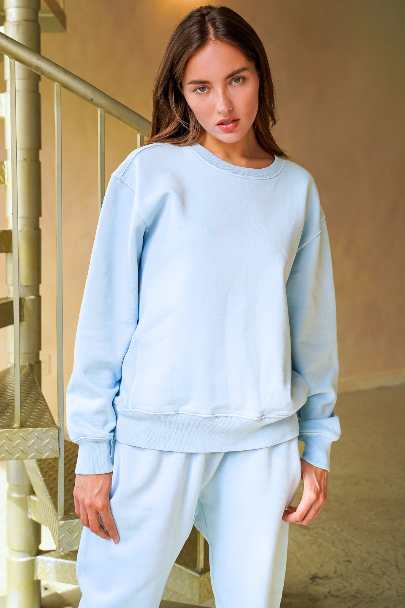 Solid Blue Premium Unisex Fleece Sweatshirt Vinyl Icons