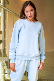 Solid Blue Crewneck