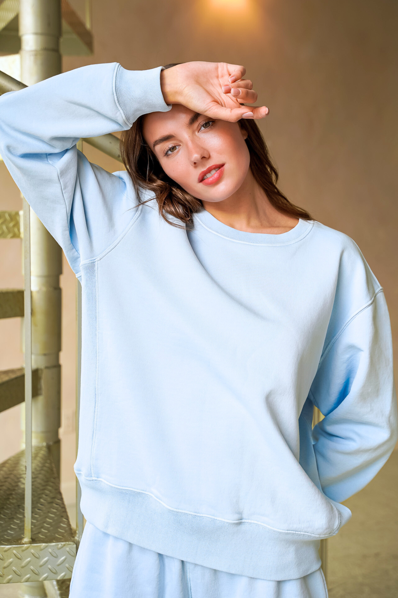 Solid Blue Crewneck
