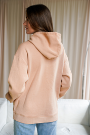 Solid Cafe Cream Zip Hoodie
