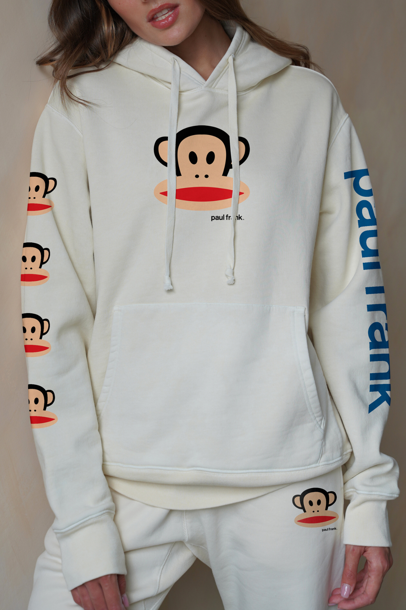 Paul Frank Graphic Unisex Pullover Hoodie in Off White – Vinyl Icons