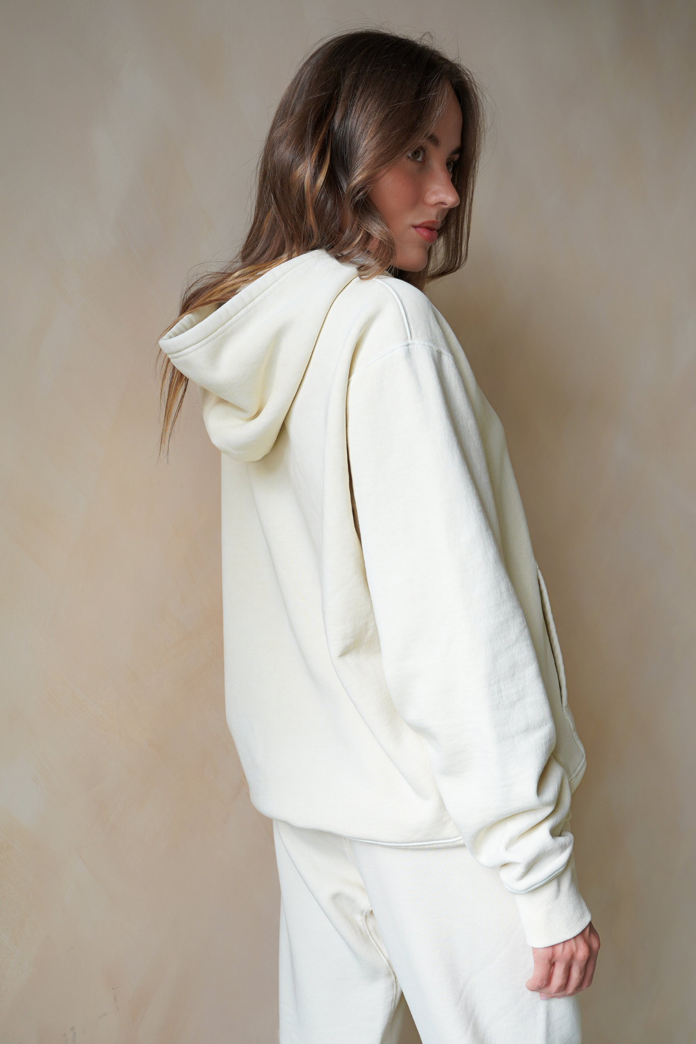 Solid Off White Hoodie
