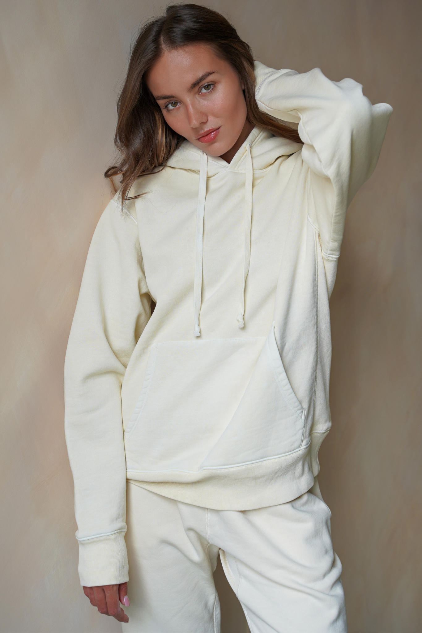 Solid Off White Hoodie