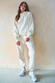 Solid Off White Hoodie