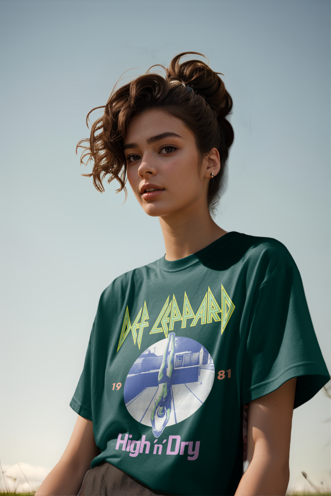 Def Leppard High n' Dry 1981 Green T-Shirt